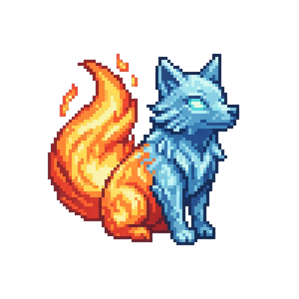 A Frost-fire Elemental Fox