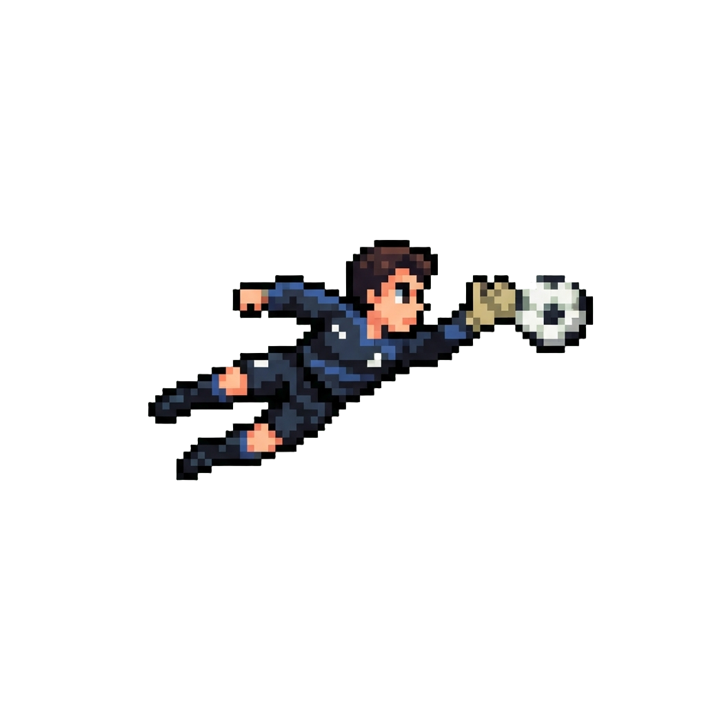 A Diving Effort Just Short of the Ball