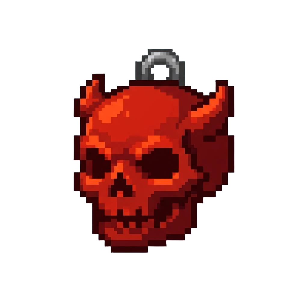 A Glowing Red Skull Emblem