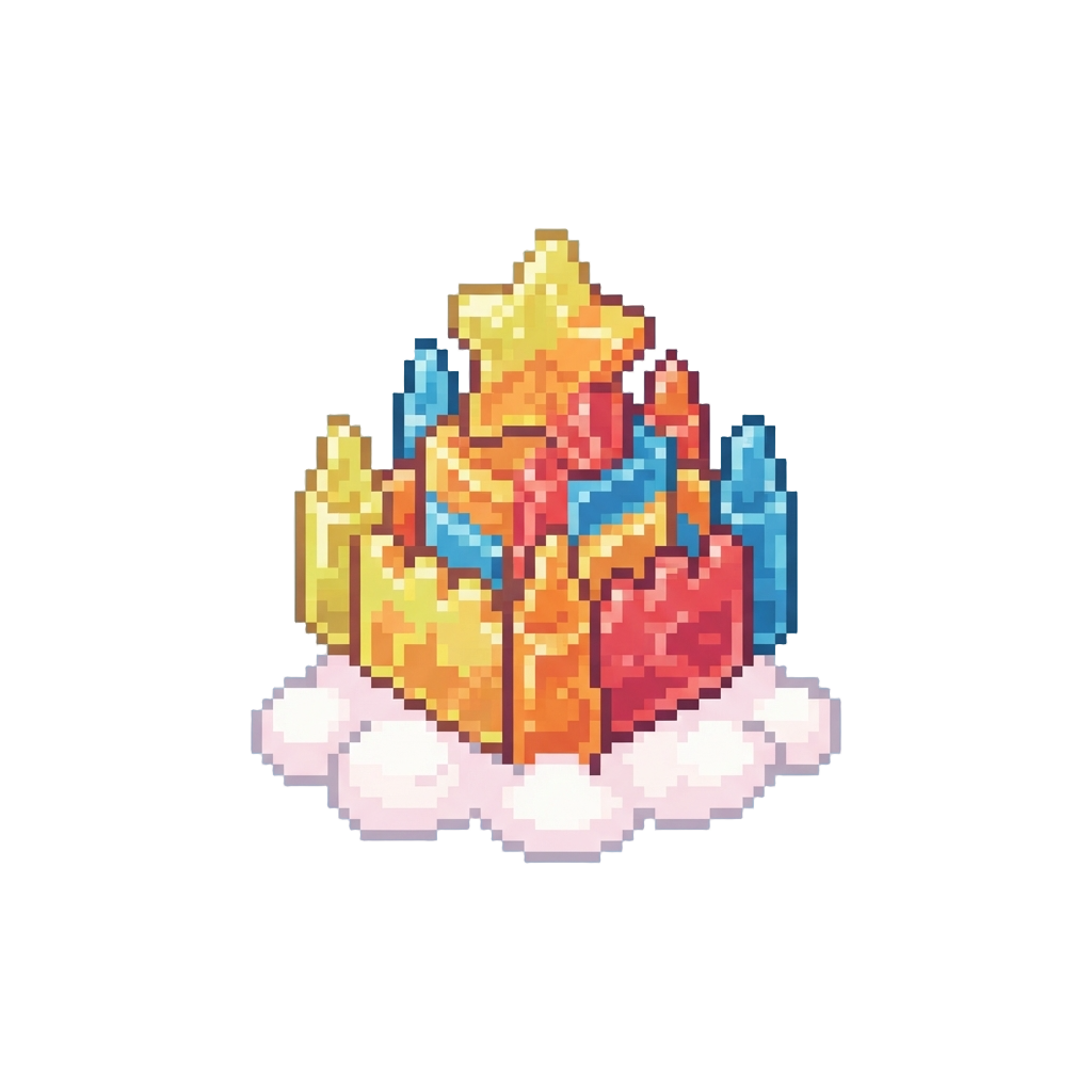 A Majestic Floating Gummy Star Citadel Suspended Above Sugar Clouds
