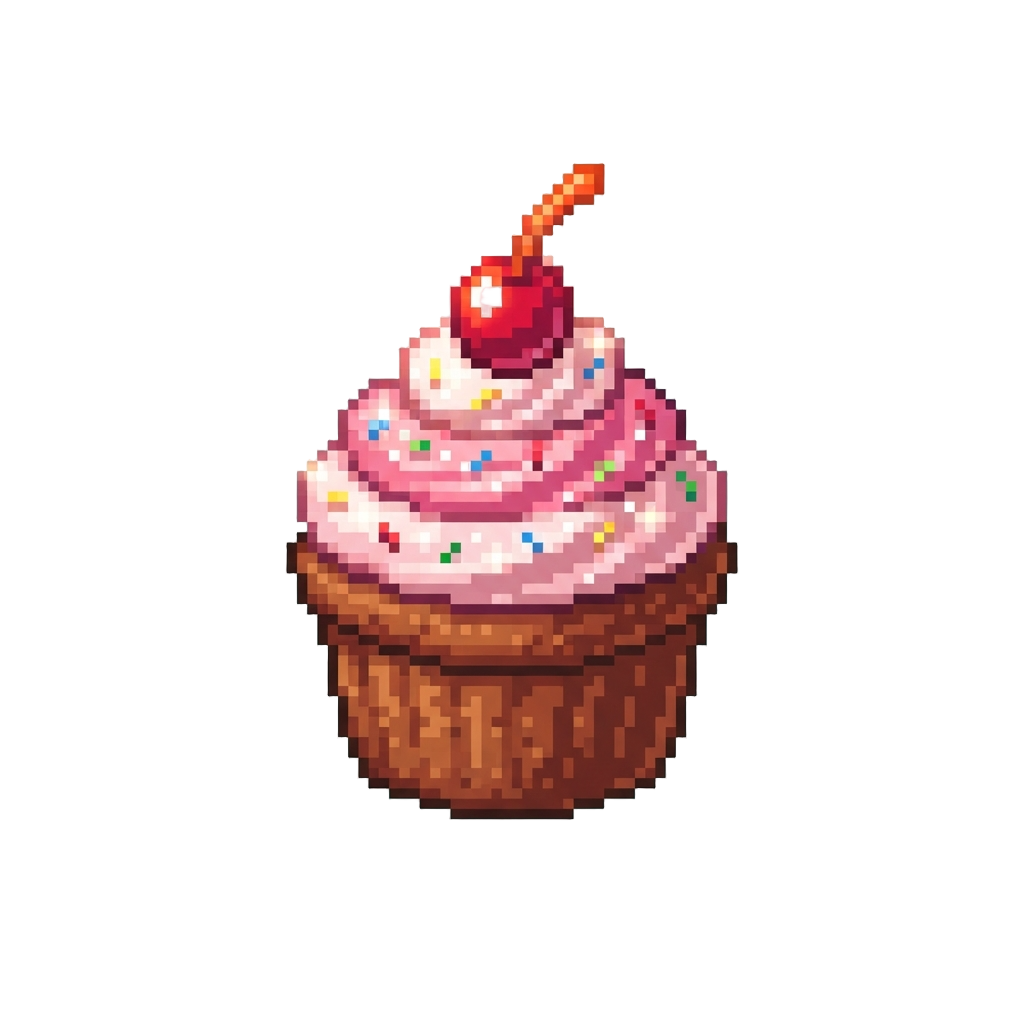 A Sparkling Frosted Cupcake Mountain Crowned with a Glowing Cherry Beacon