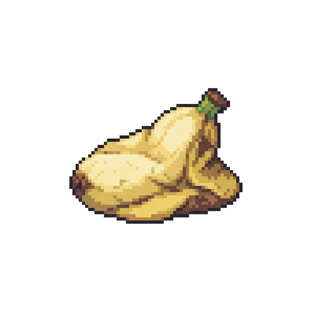 A Sad Squashed Banana Foam Log That Fails to Rise Back Up