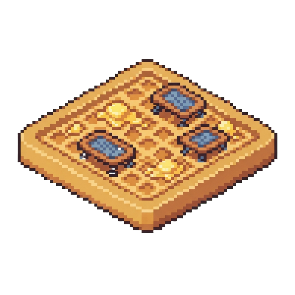 A Cheerful Waffle Trampoline Court Dotted with Melting Butter Cushions