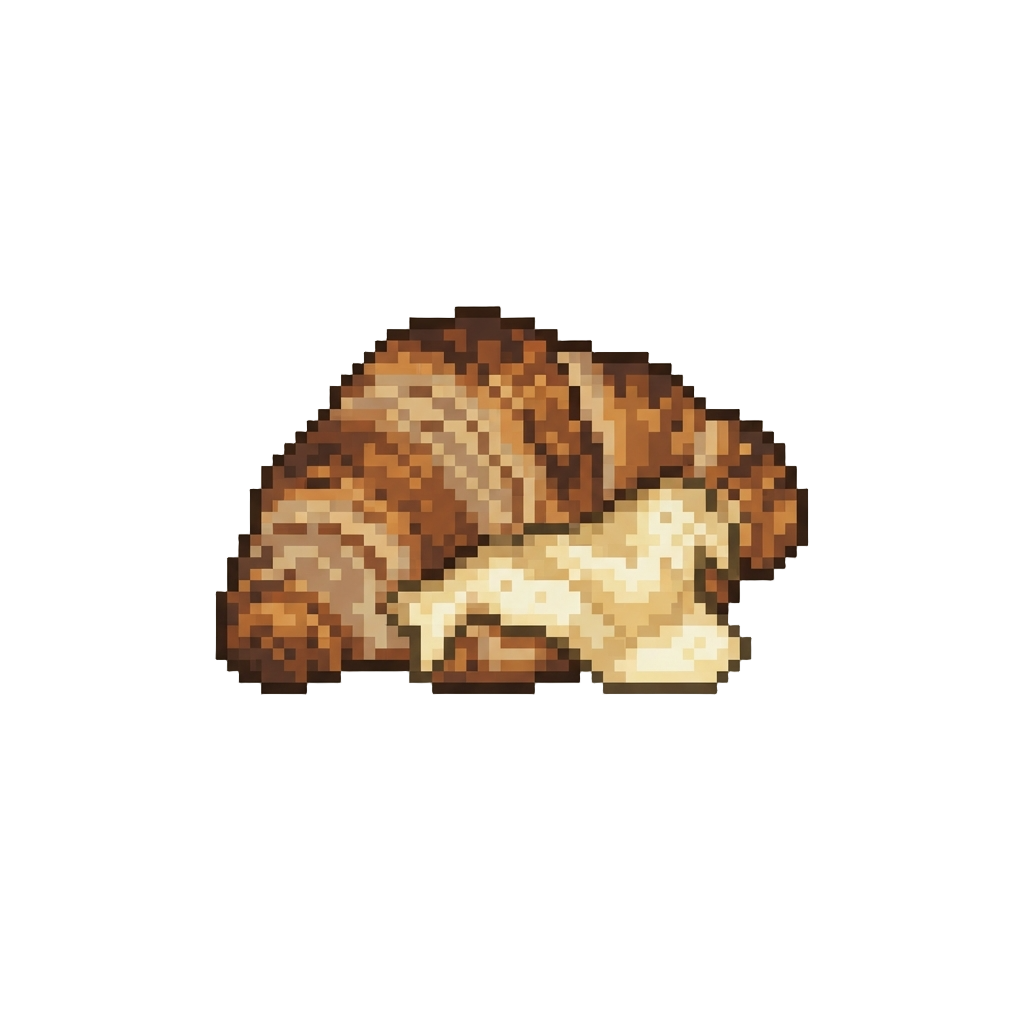 A Sunken Crusty Croissant Squishy Leaking Unbaked Dough