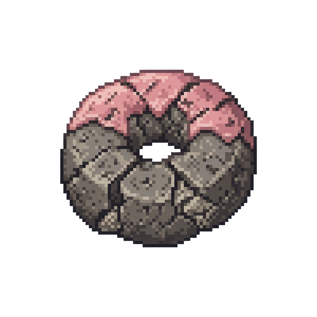 A Cracked Foam Donut That Hardened Into a Stale Rock