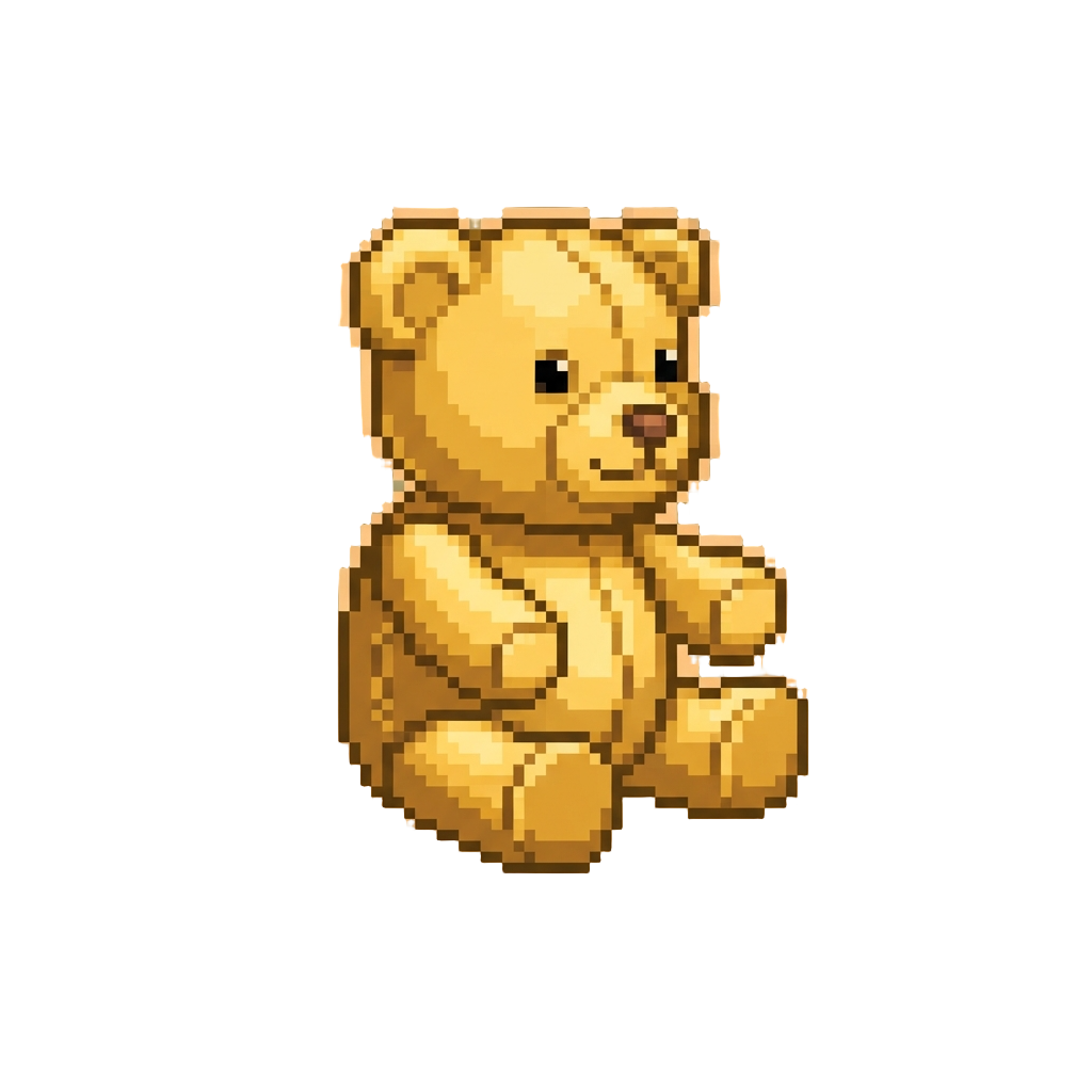 A Glowing Golden Teddy Bear
