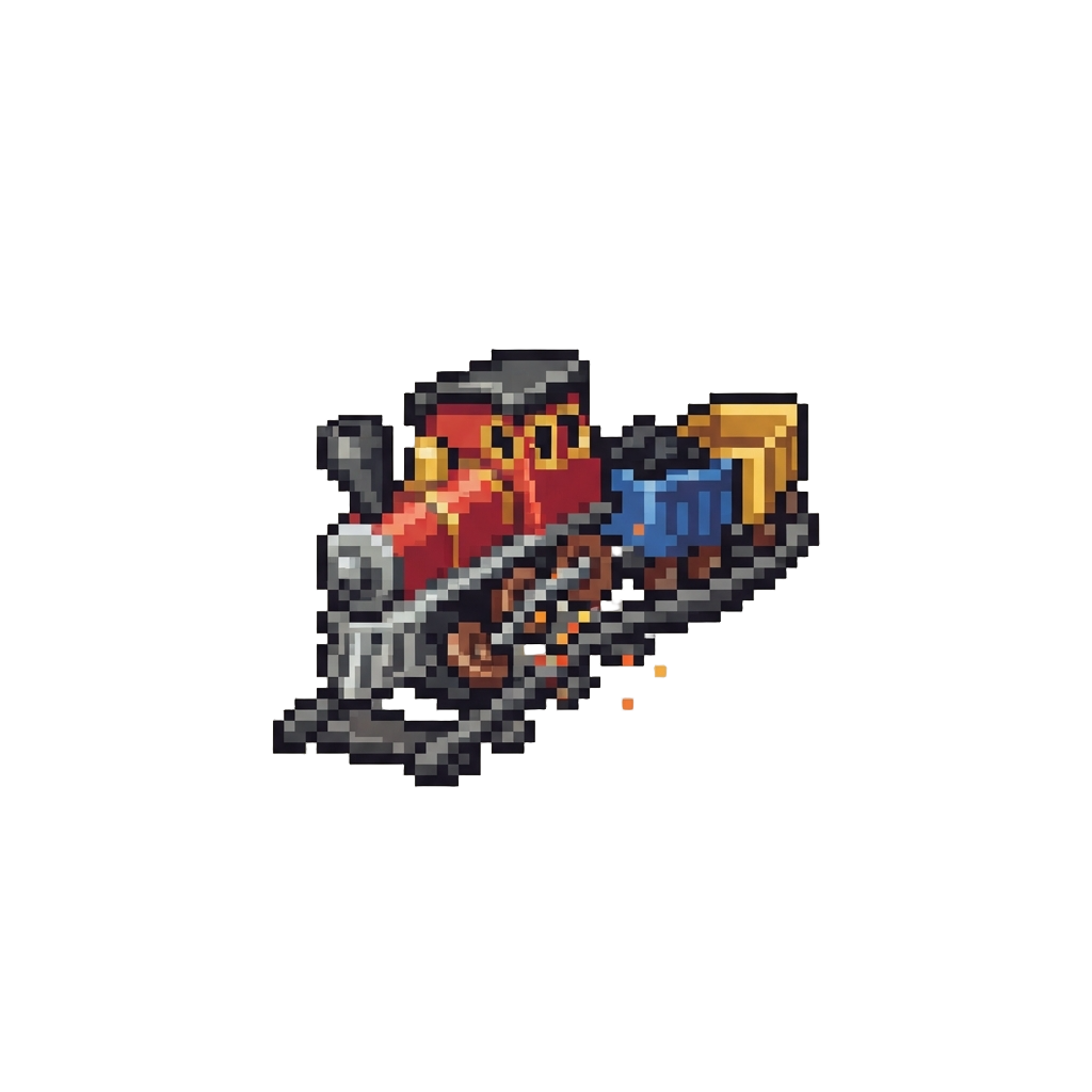 A Runaway Train Toy Derailing Everywhere