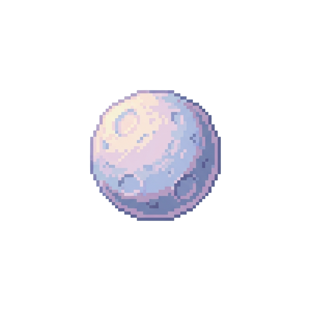 A Floating Glowing Pastel Moon