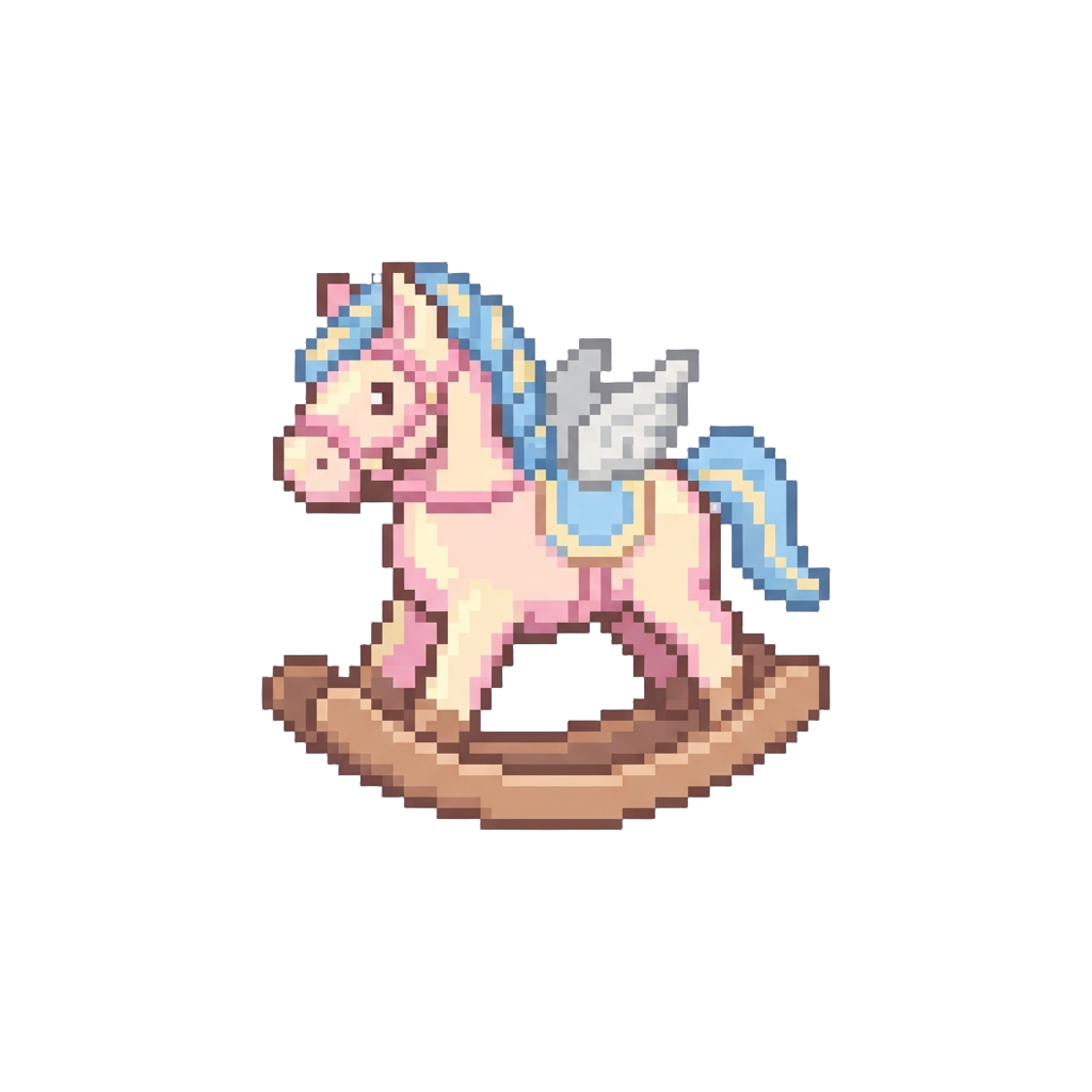 A Flying Pastel Rocking Horse