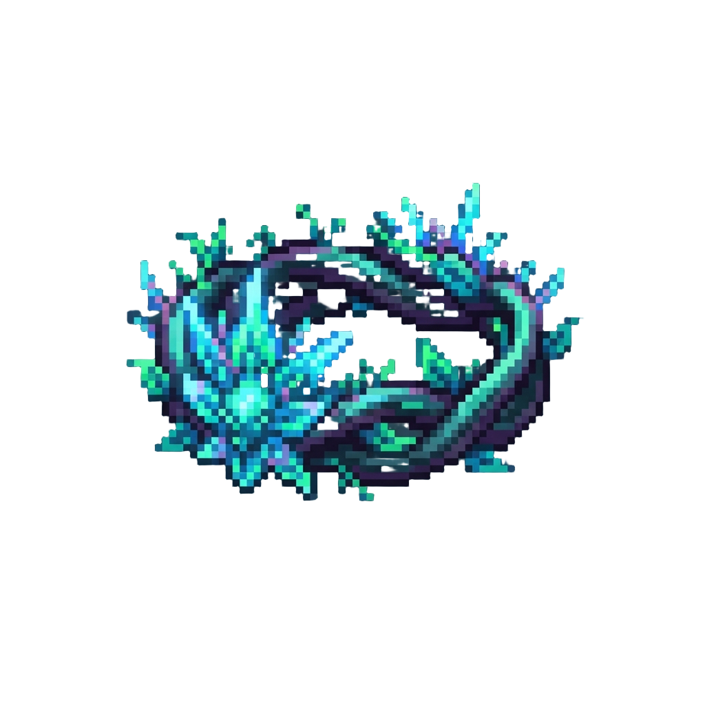 A Crown of Glowing Neon Bioluminescent Spray