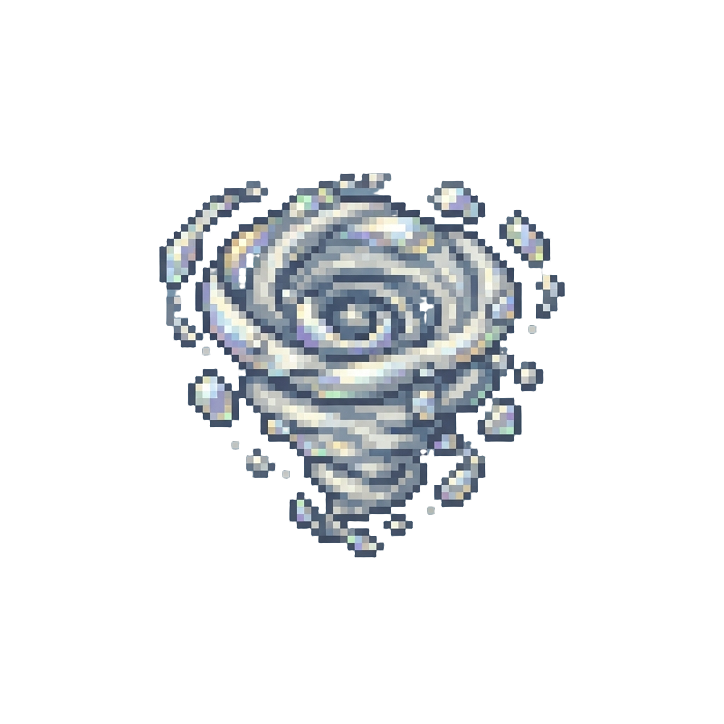 A Shimmering Vortex of Iridescent Pearl Droplets