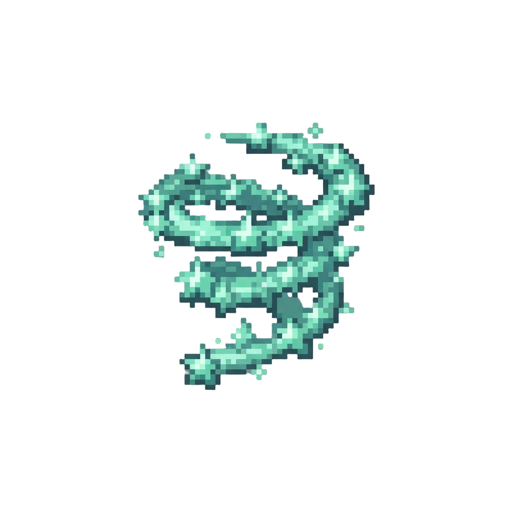 A Swirling Helix of Seafoam Stars