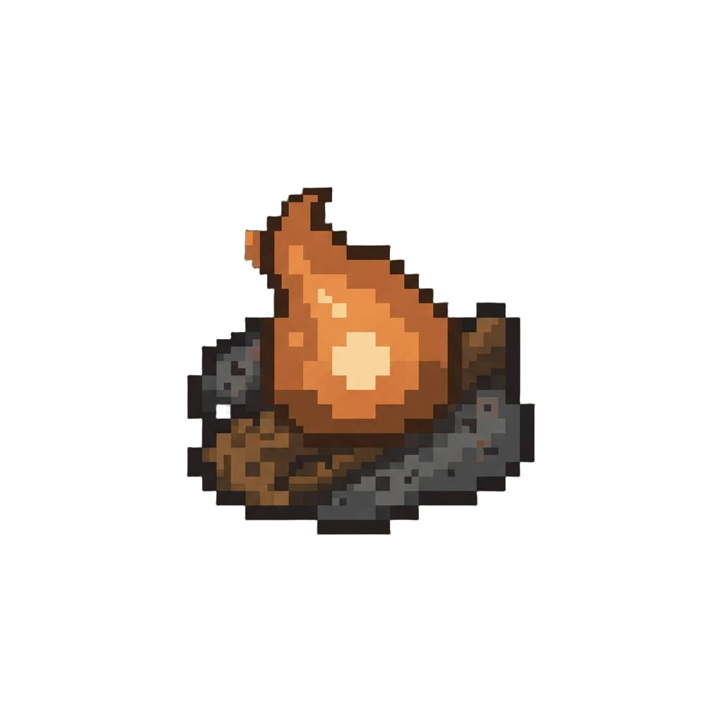 A Weak Flicker of Dim Orange Ember Glow