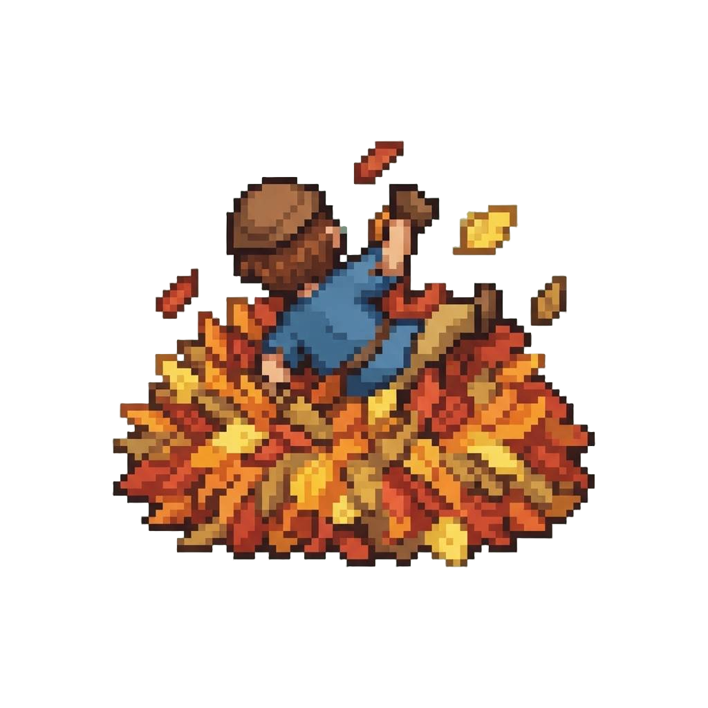 A Clumsy Roll Over Backward Into a Fluffy Pile of Autumn Leaves