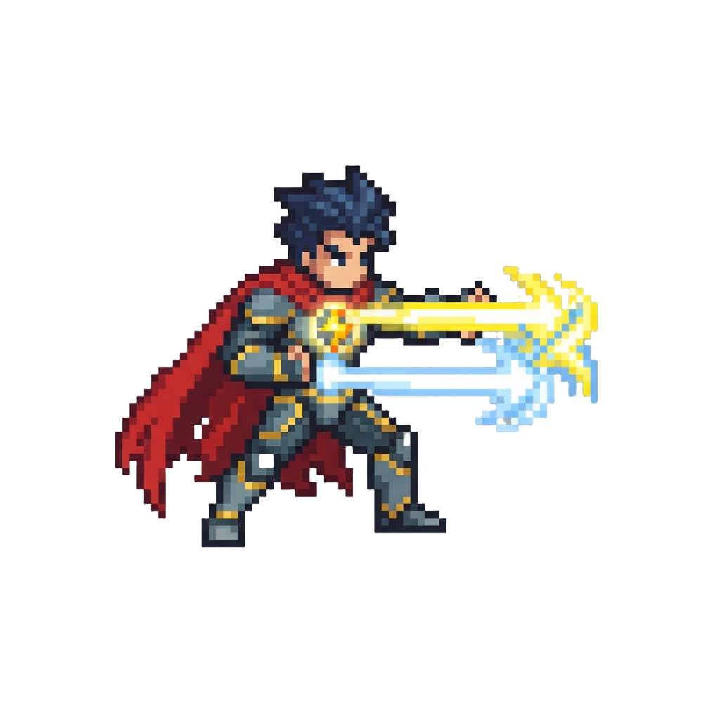 A Cape-wearing Brawler with a Glowing Chest Emblem Firing Dual Beam Attacks Merging Both Hero Symbols of @image1 and @image2