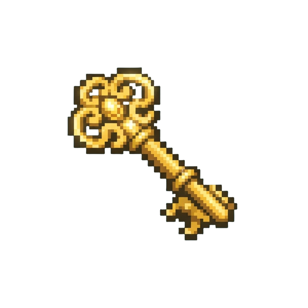 A Glowing Golden Secret Key
