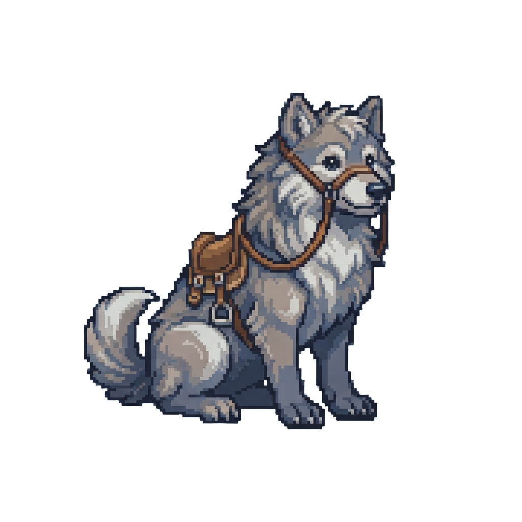 A Fluffy Giant Riding Wolf