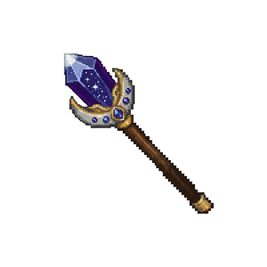 A Starry Crystal Archmage Staff