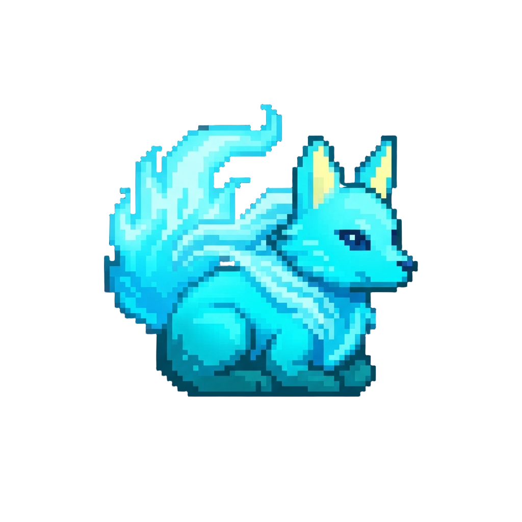 A Glowing Neon Spirit Fox
