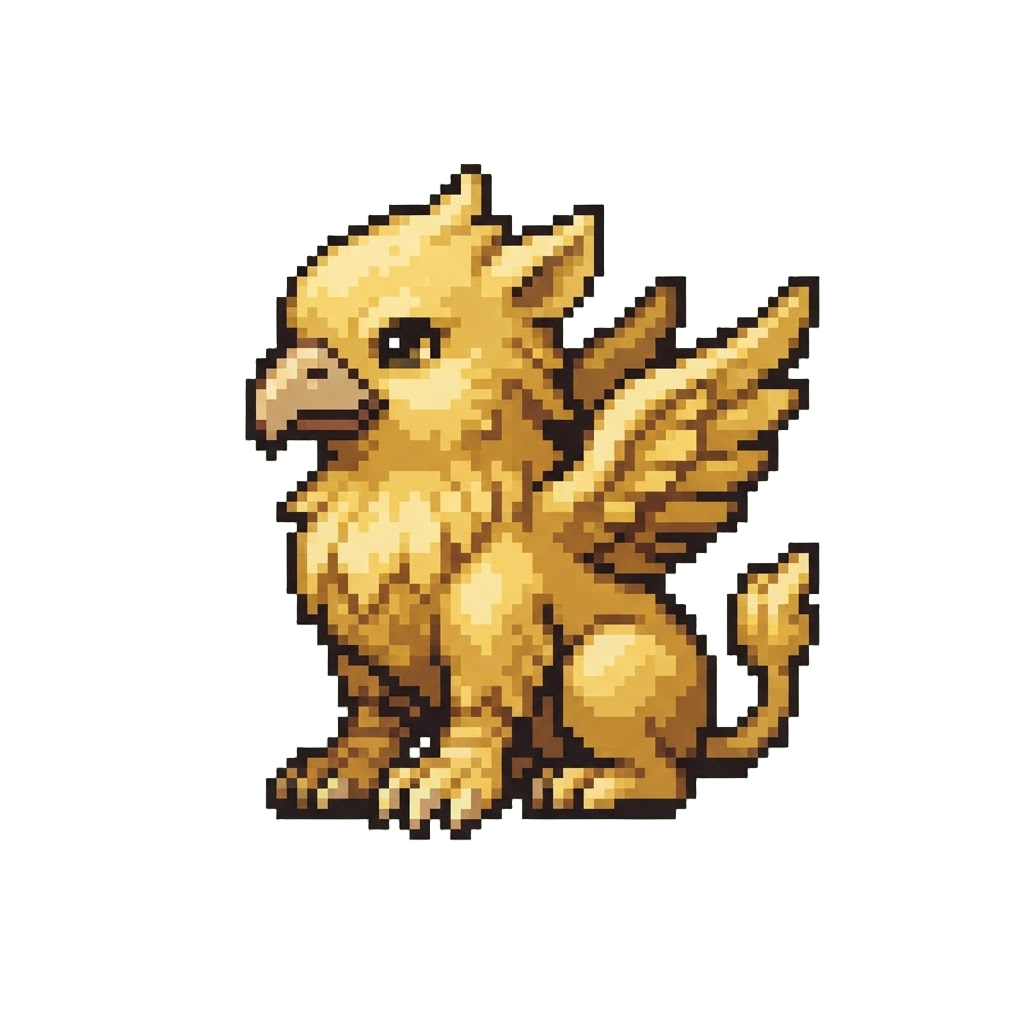 A Majestic Golden Baby Griffin