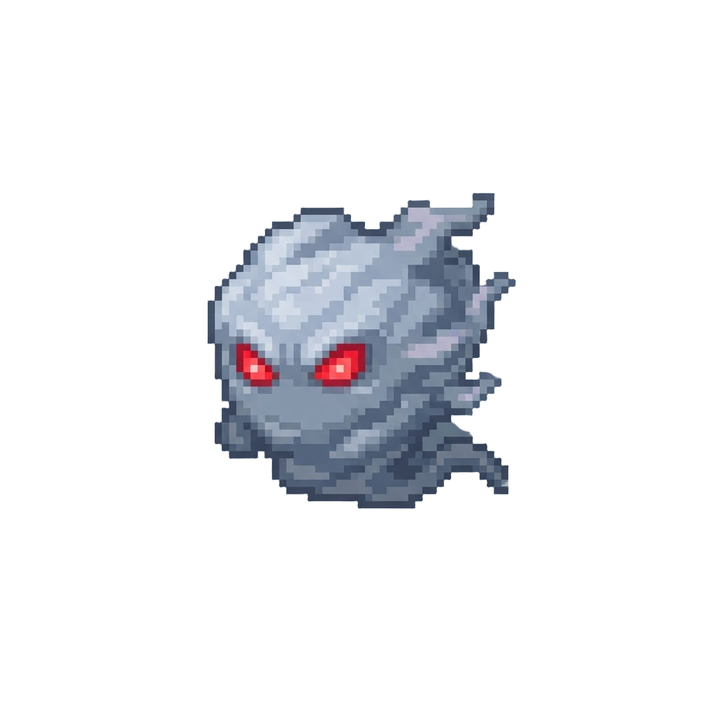 A Glowing Red-eyed Fog Beast