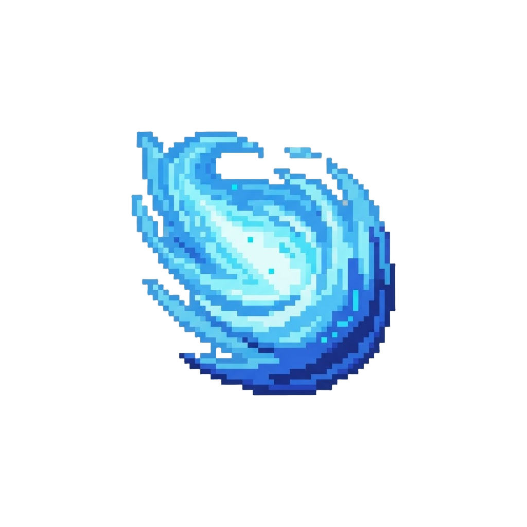 A Glowing Blue Ki Energy Wave