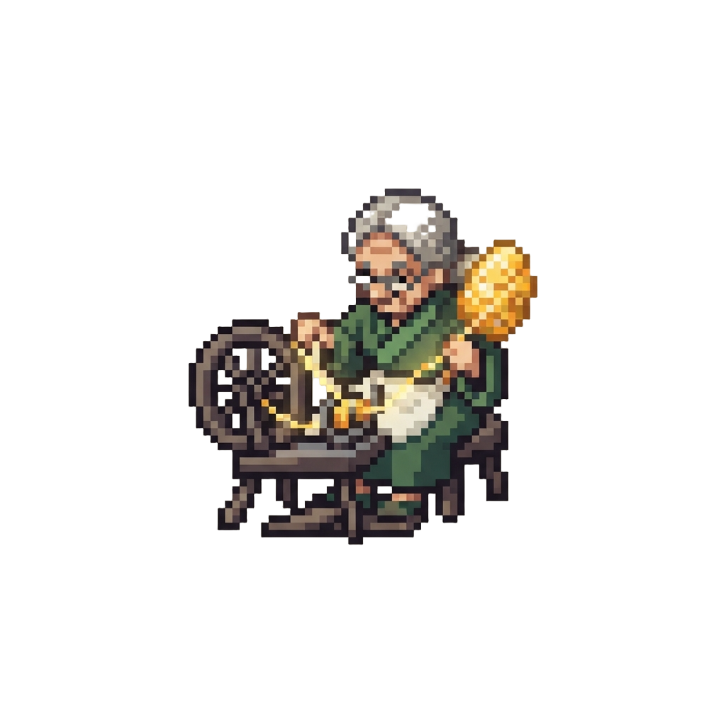 Zeniba Spinning Glowing Golden Yarn Thread