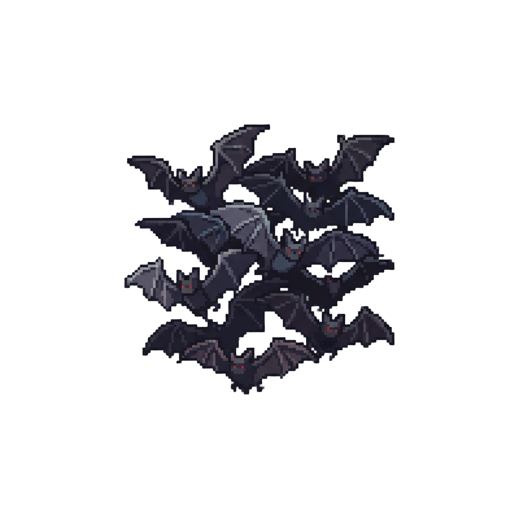 A Swarm of Giant Shadowy Bats