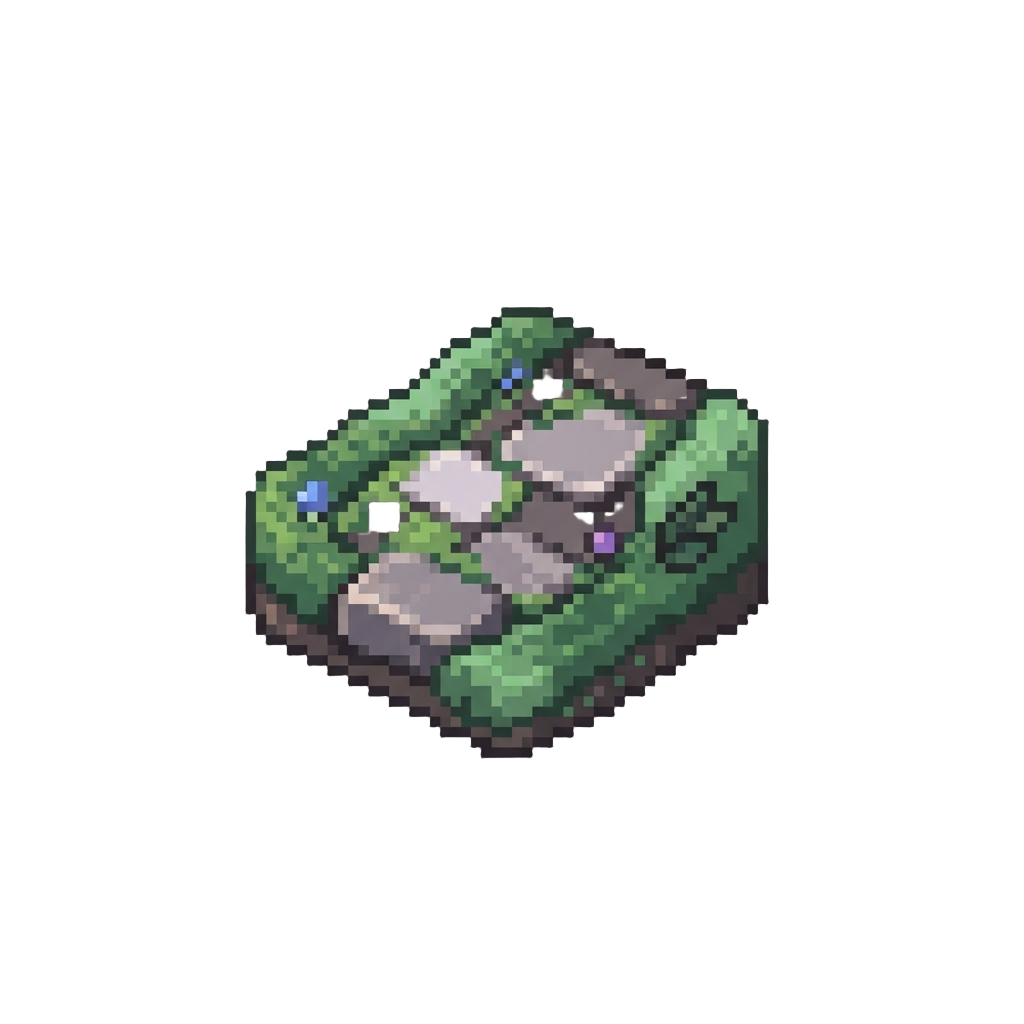 An Underground Garden Path with Soft Moss