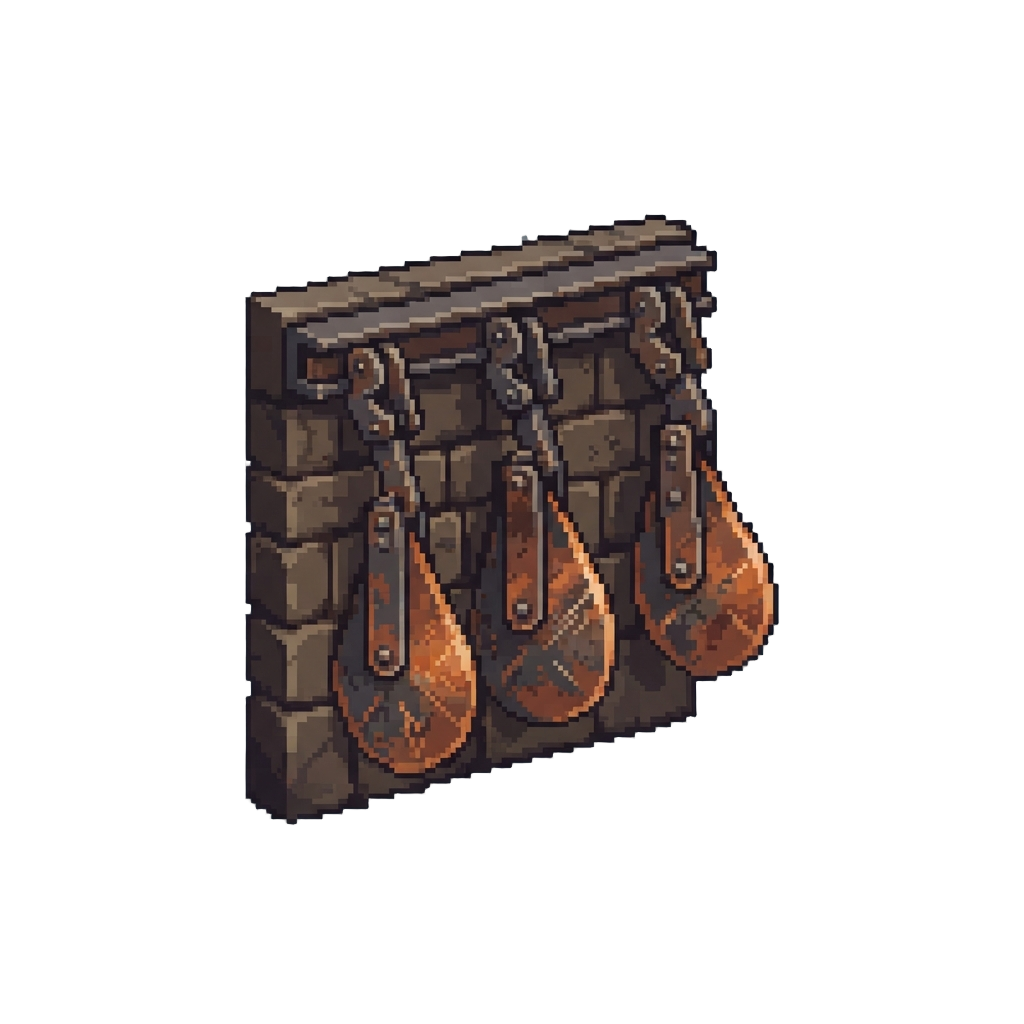 A Wall of Giant Swinging Rusty Pendulum Blades