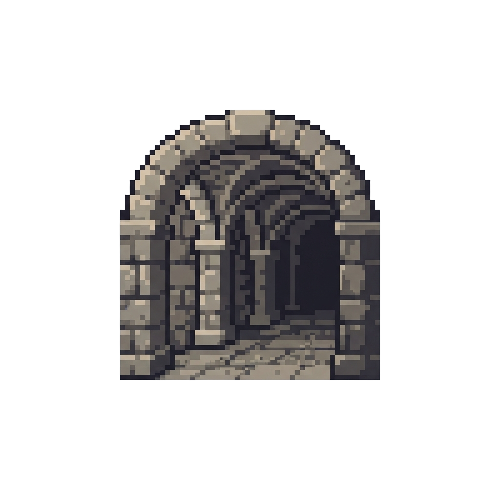 A Narrow Vaulted Stone Walkway