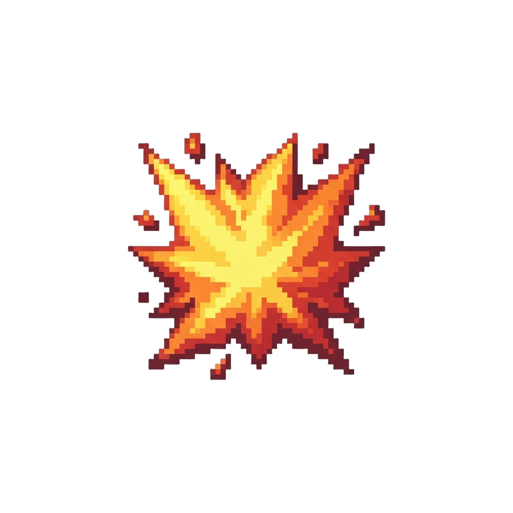 A Pixelated Arcade Ko Explosion at the Edge