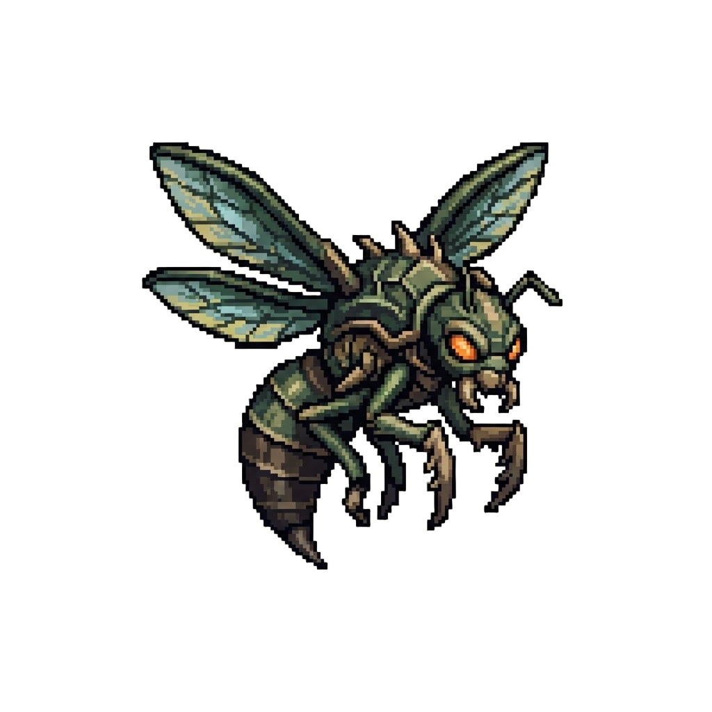 A Weird Insectoid Chitin-armored Flyer Form with Extra Appendages