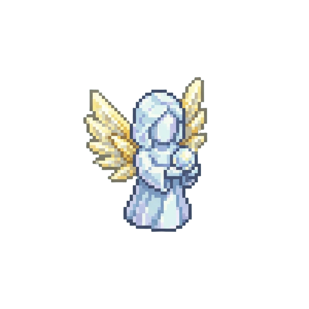 A Flawless Pearl-white Crystal Angel with Shimmering Halo Wings