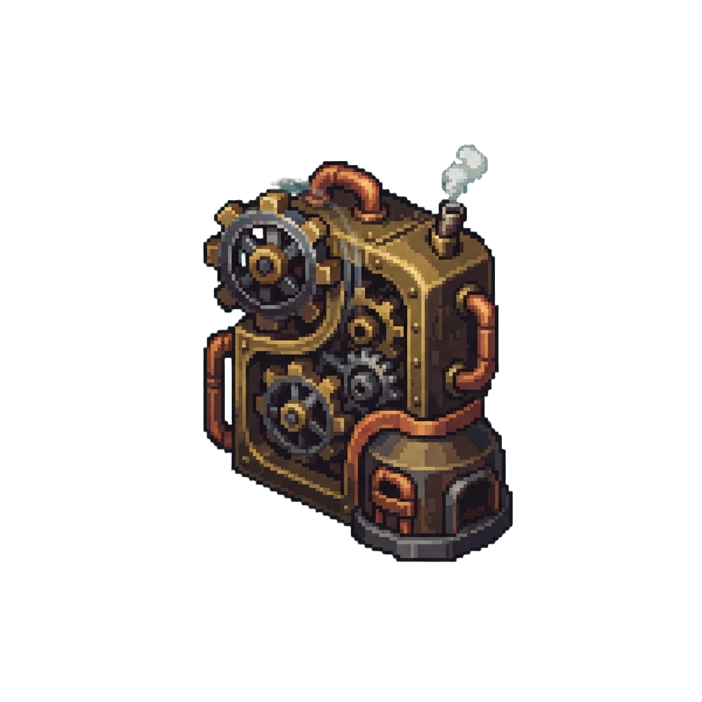 A Mechanical Steam-powered Clockwork Hybrid with Spinning Gears