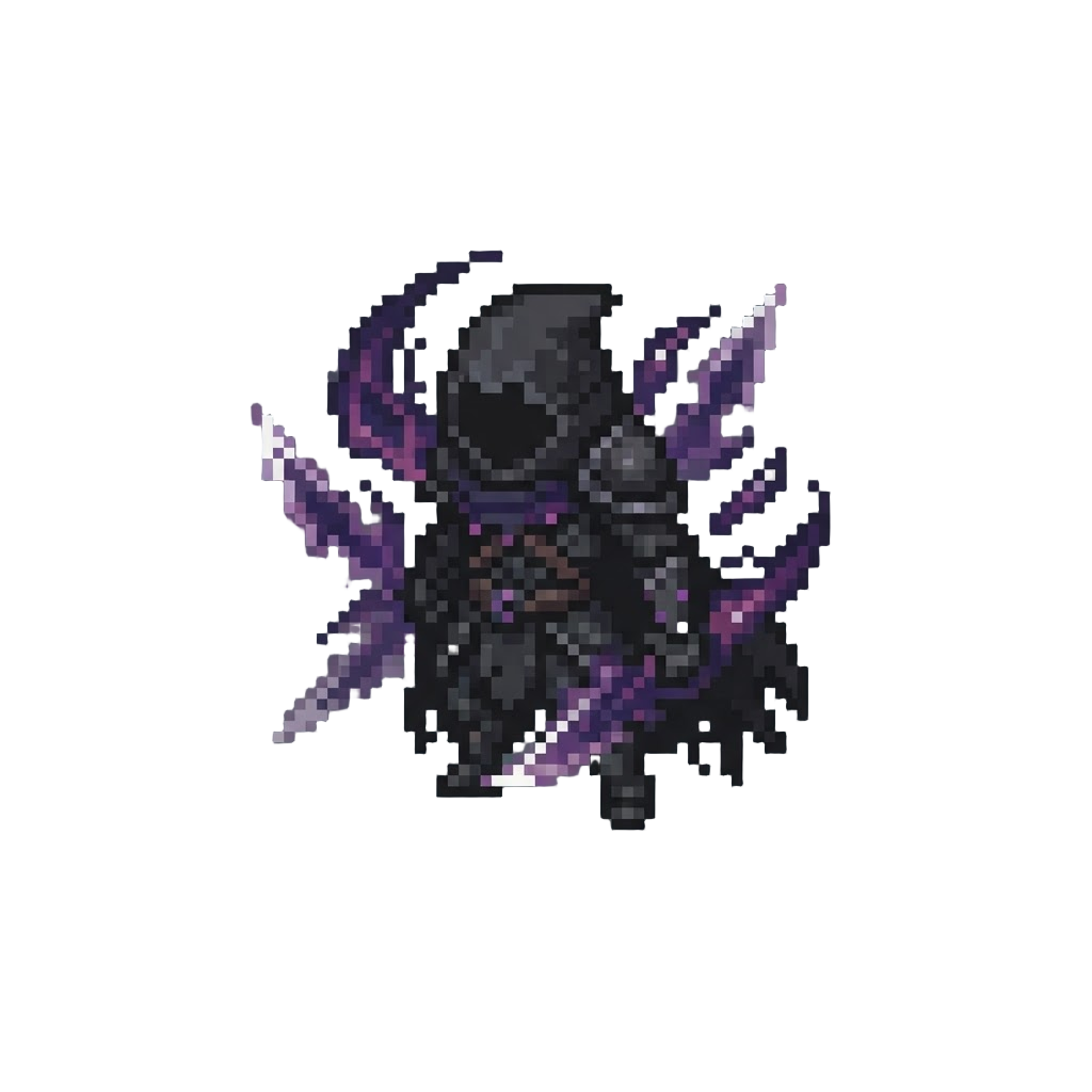 A Lethal Dark Assassin Form Enveloped in Void Blades