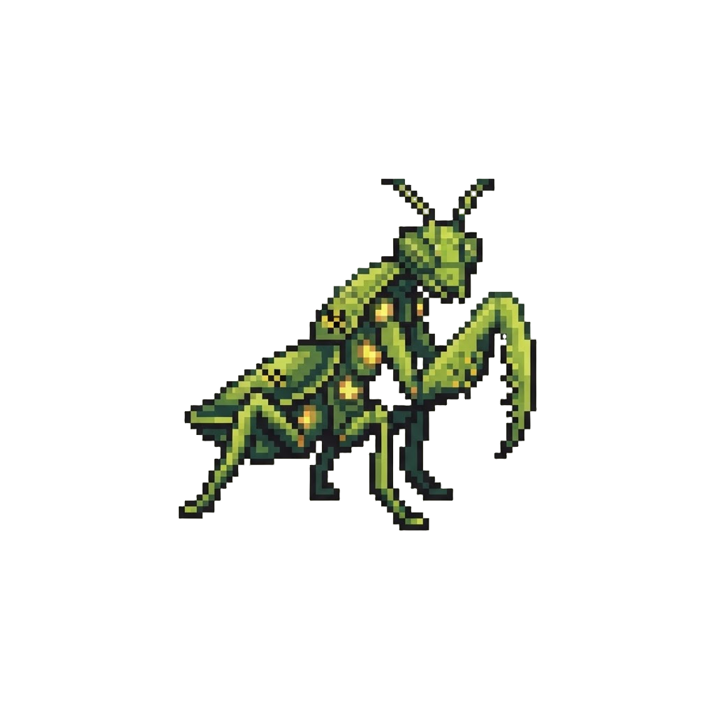 A Toxic Bio-hazard Mantis Warrior with Serrated Arm-scythes