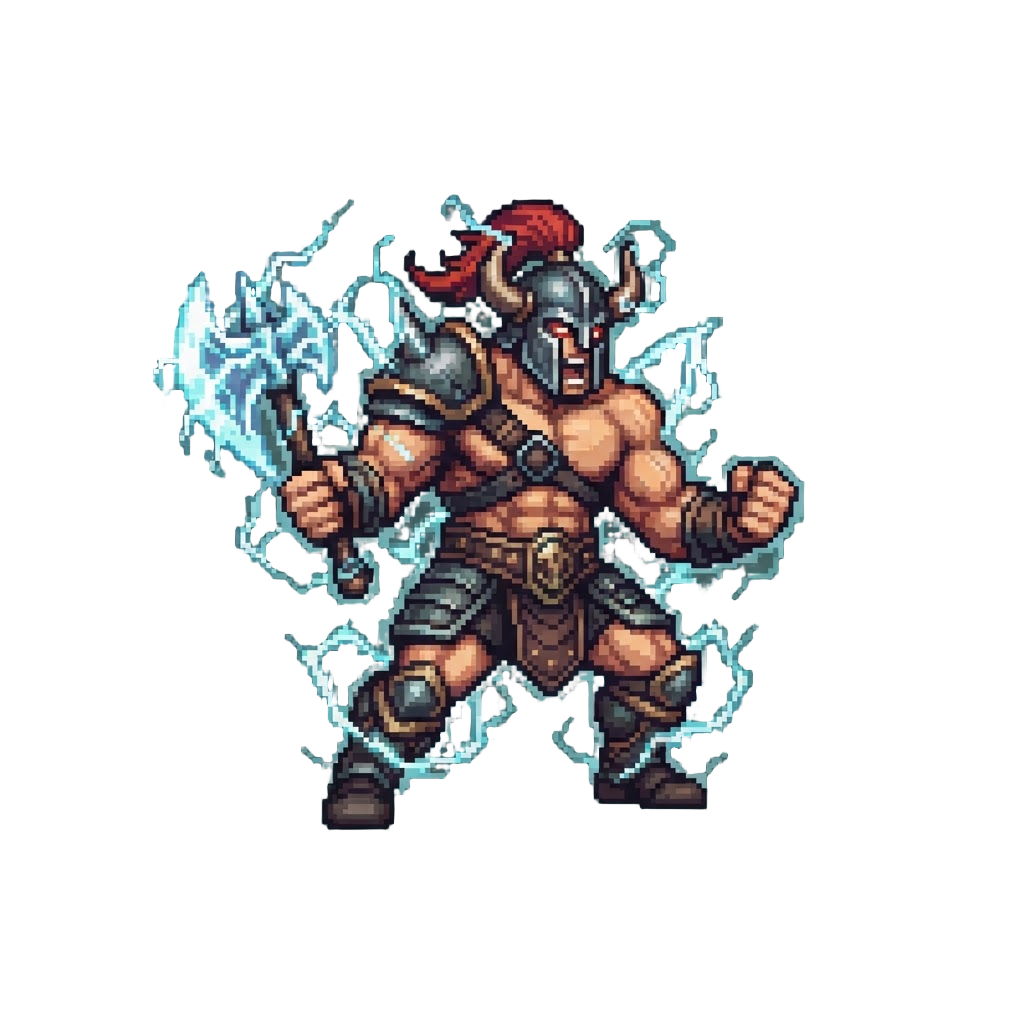 A Hyper-muscular Berserker Form with Lightning Arcs
