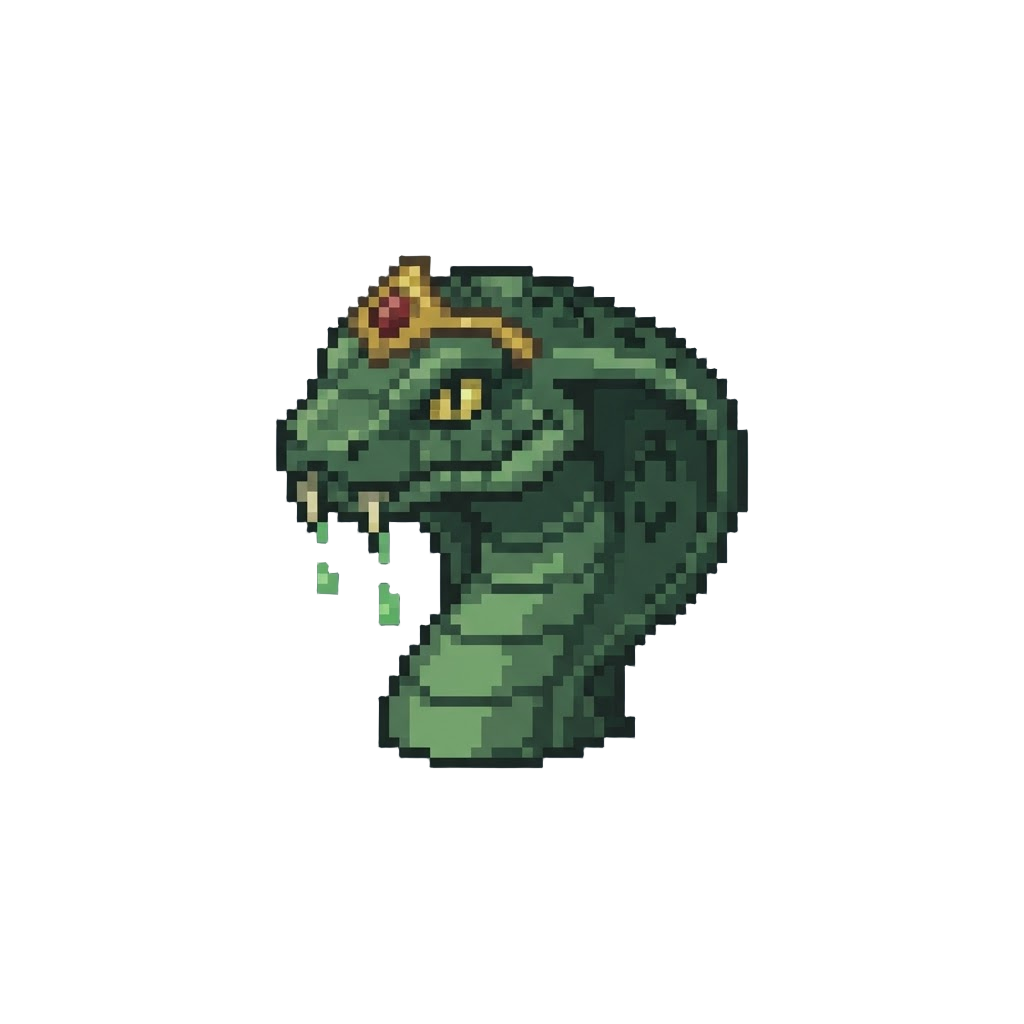 A Lethal Poisonous Viper-warrior Form with Dripping Fangs
