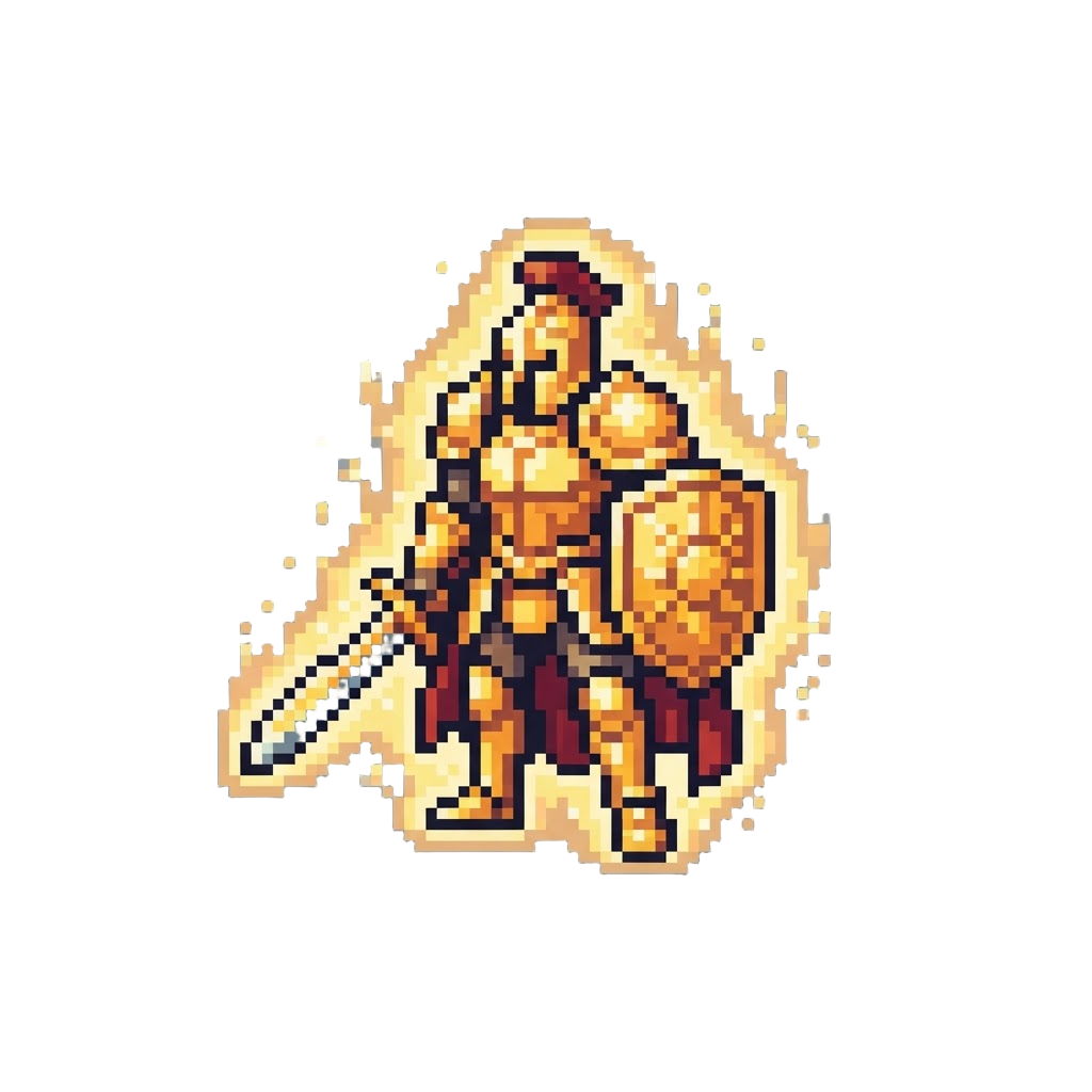 A Radiant Golden Dawn Warrior Enveloped in Shimmering Light