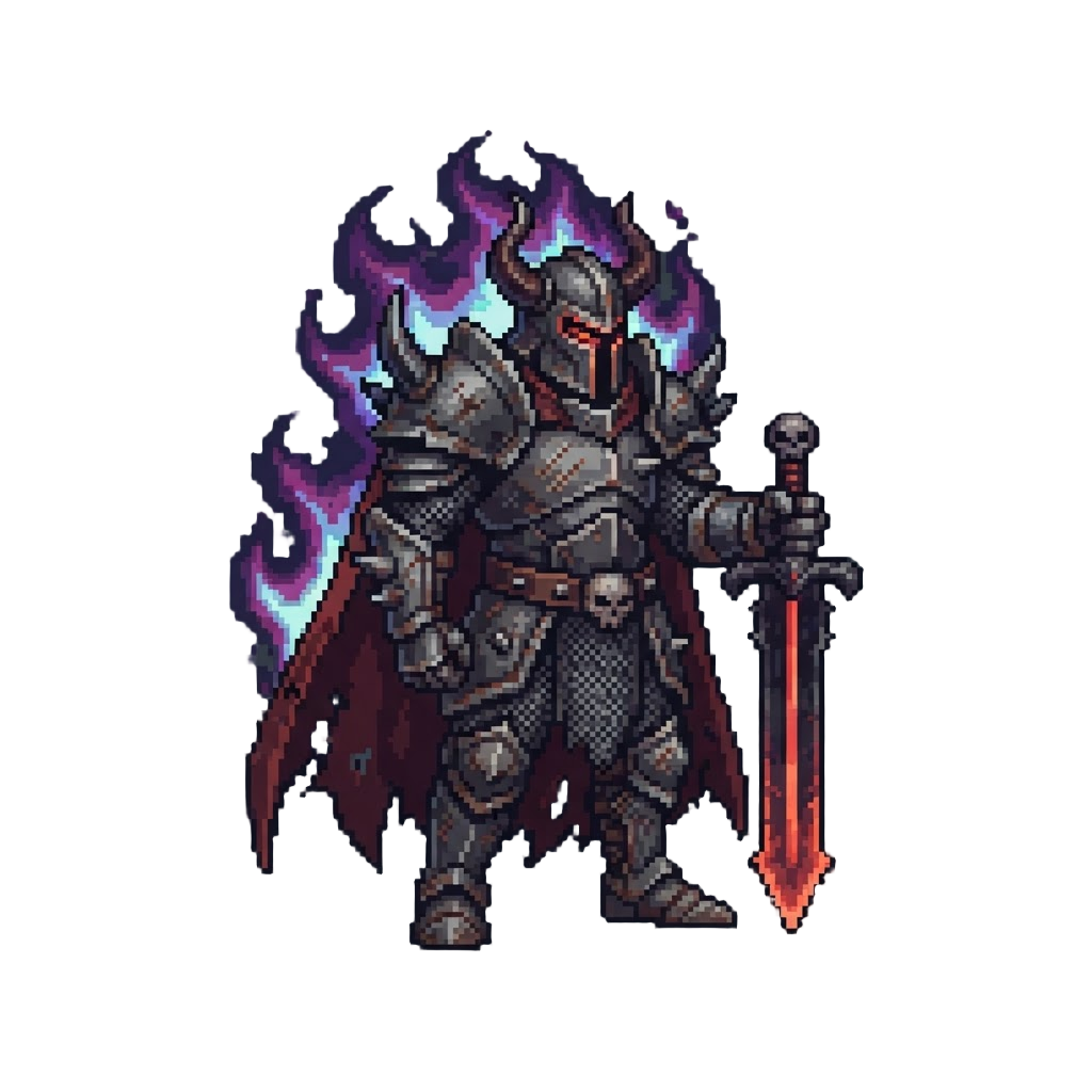 A Death-knight Form Wreathed in Dark Soul-flames