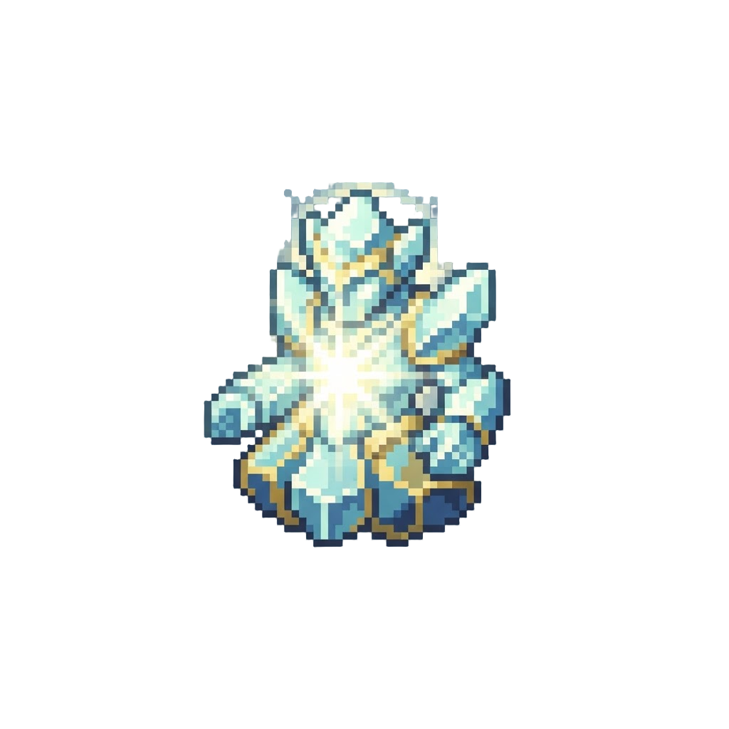 An Ethereal Crystalline Deity Form Emitting Blinding Light