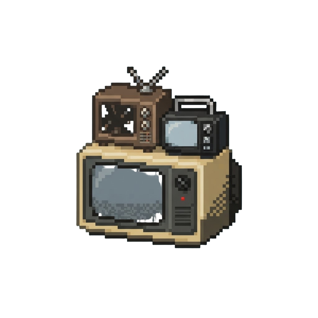 A Pile of Discarded Retro Television Sets