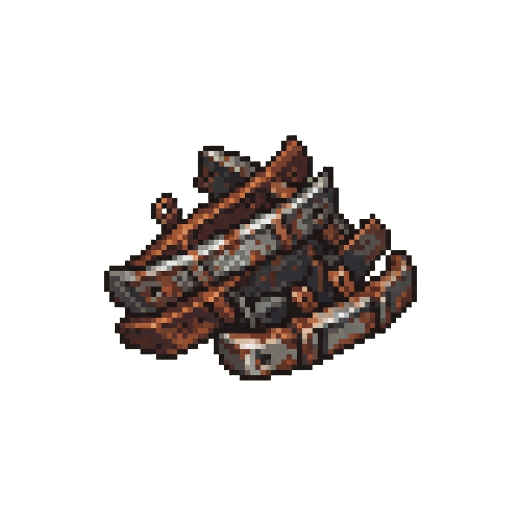 A Mound of Rusted Miniature Car Bumpers