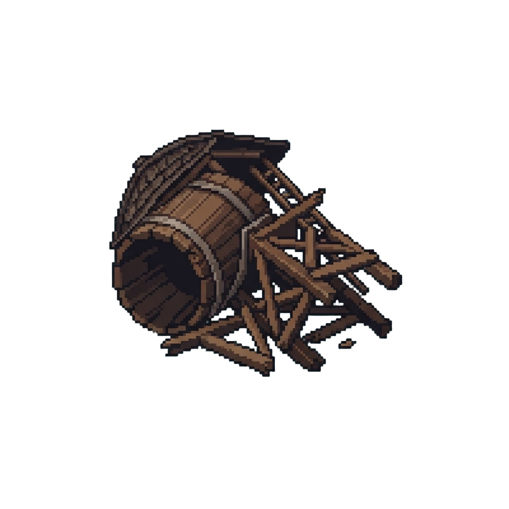 A Fallen Wooden Water Tower Structure