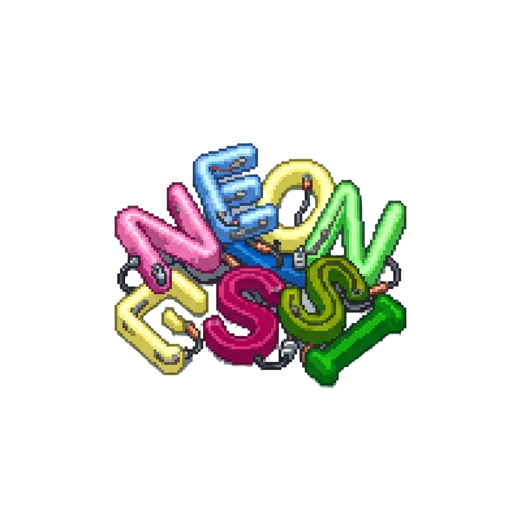 A Scattered Pile of Neon Neon Sign Letters