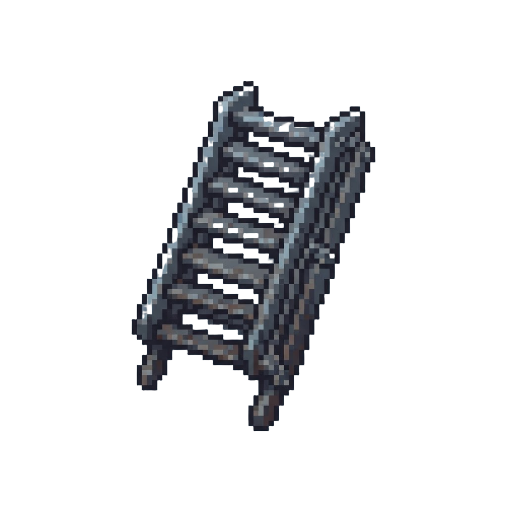 A Collapsed Metal Fire Escape Ladder