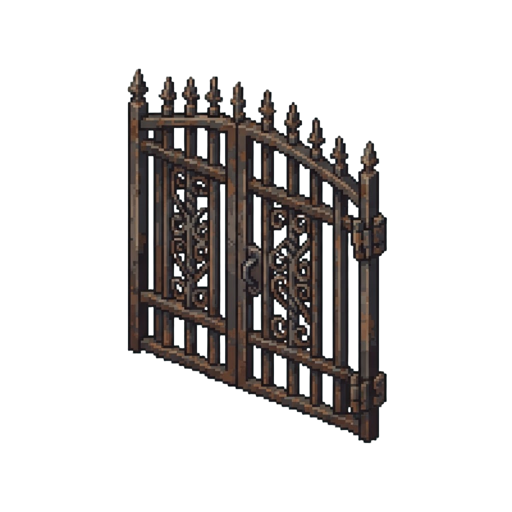 A Heavy Rusted Iron Gate