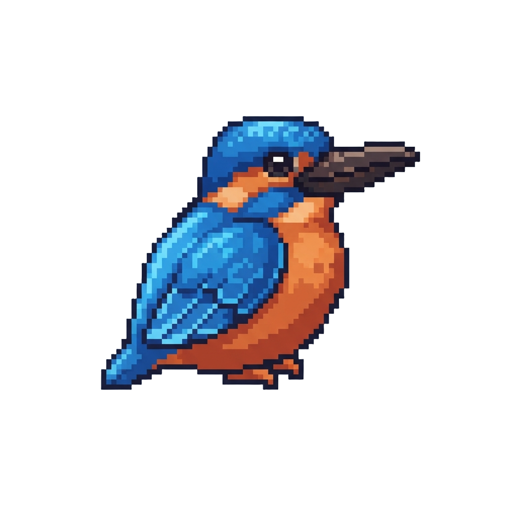 A Round Sapphire Kingfisher with an Oversized Beak