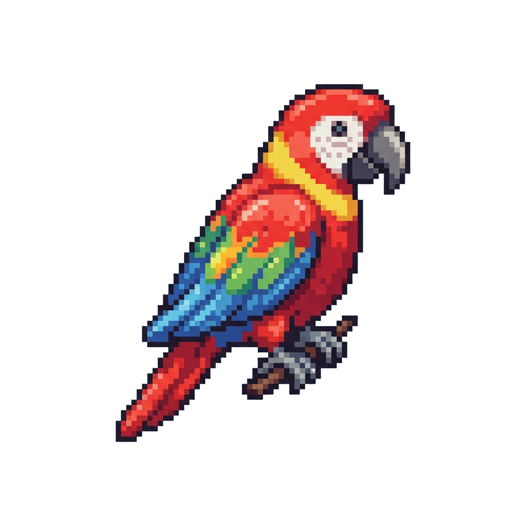 A Vibrant Rainbow Parrot with Glossy Tropical Feathers